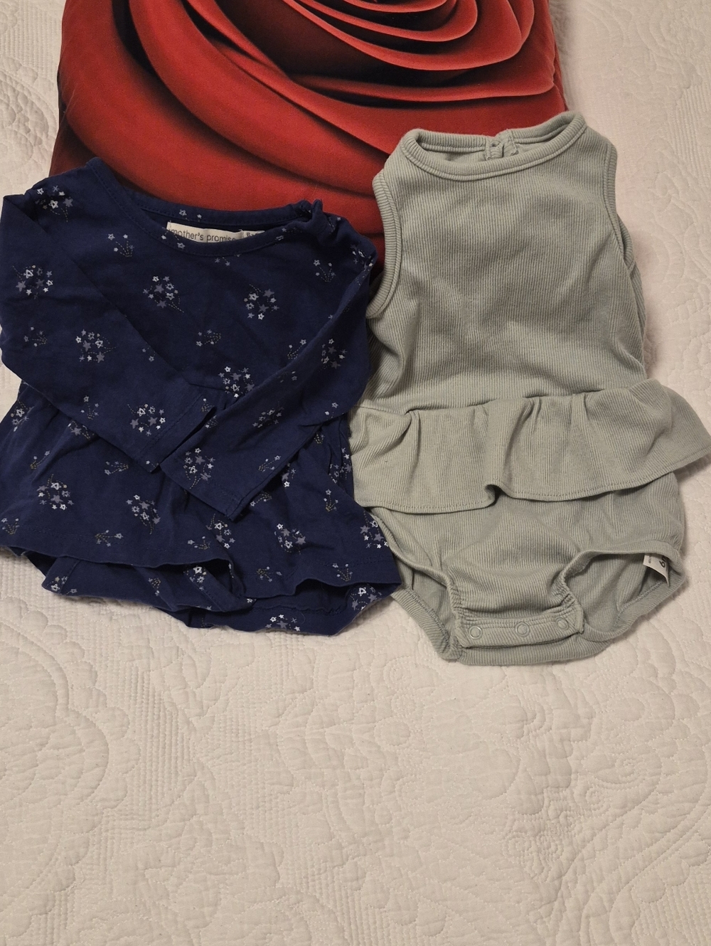 Mother's Promise Navy Baby Tee with White Star Print